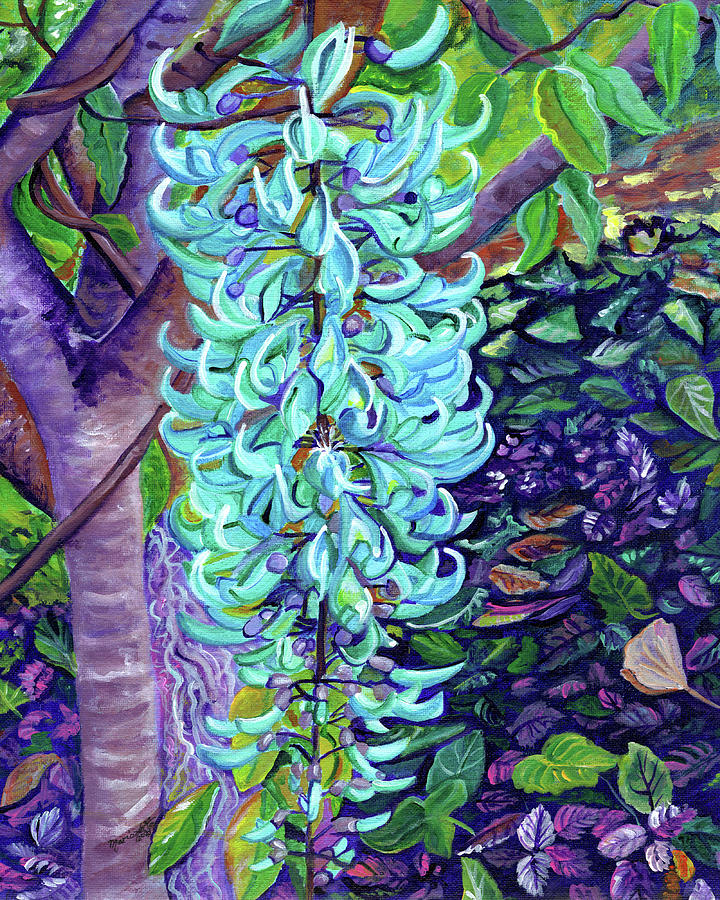 Blue Jade Vine Painting by Marionette Taboniar