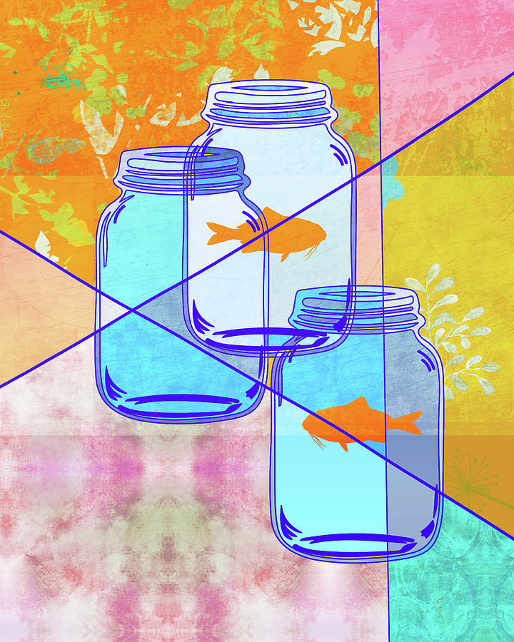 Blue Jars Digital Art by Nancy Merkle