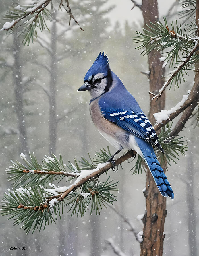 Blue Jay Digital Art - Blue Jay 23JUN24 by Greg Joens