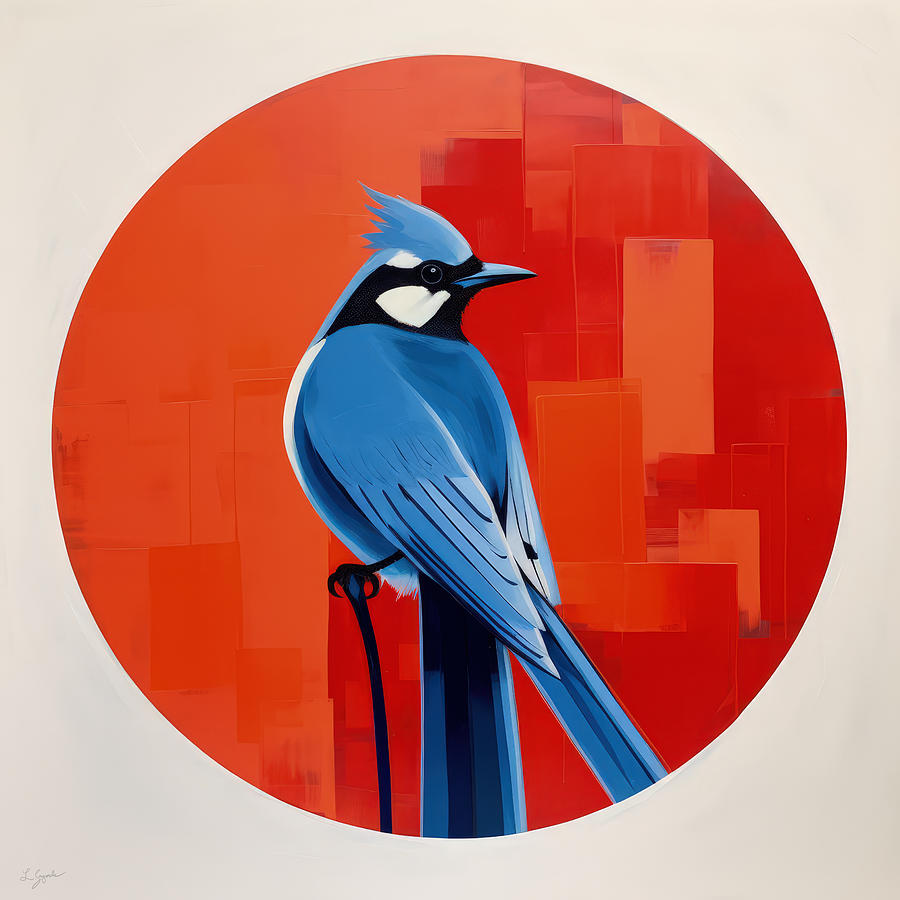 Blue Jay Art Painting by Lourry Legarde