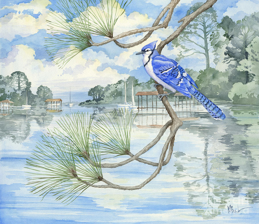 Bird Painting - Blue Jay Bayou by Paul Brent