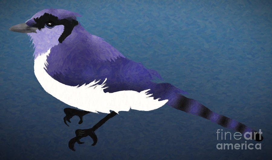 Blue Jay, Bird, Wildlife,  Digital Art by David Millenheft