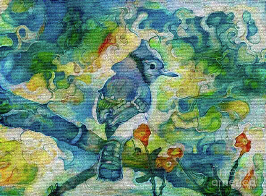 Blue Jay in Oil Painting by Nina Silver