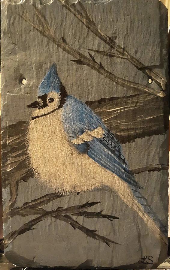 Cardinal, bluejay, chickadee Painting by Lisa Sandberg - Pixels