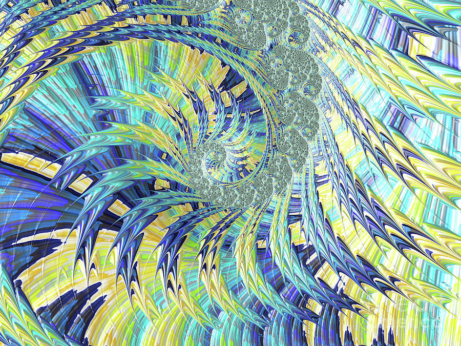 Blue Jazzy Spiral Digital Art by Elisabeth Lucas - Fine Art America