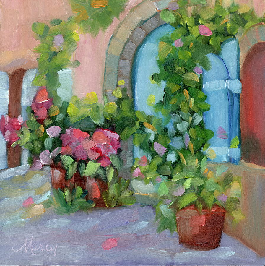 Blue Moods of Provence Painting by Marcy Brennan