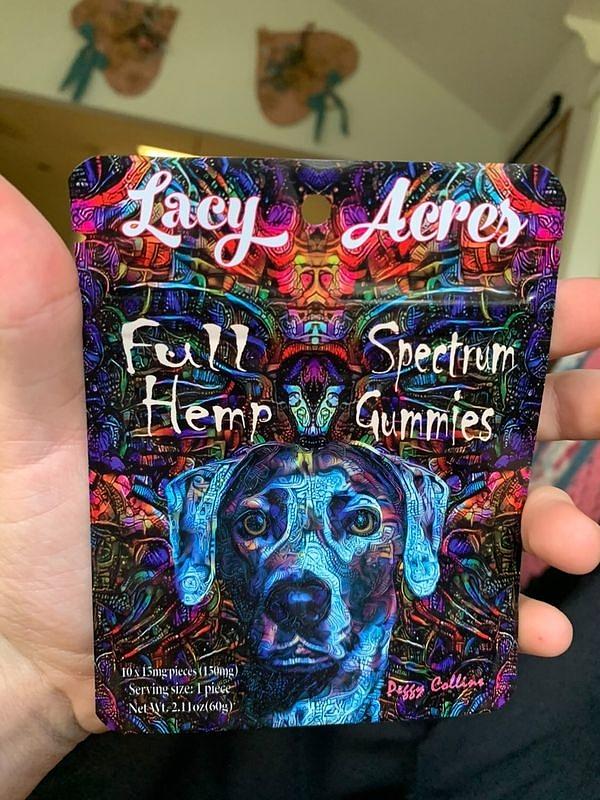 Blue Lacy Dog - Lacy Acres Hemp Gummies Package Digital Art by Peggy Collins