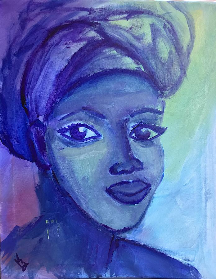 Blue Lady  Painting by Karen Buford