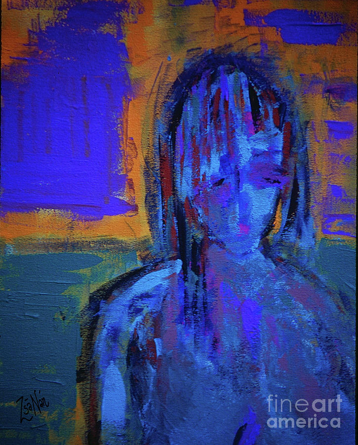 Blue Lady Painting by Zsanan Studio