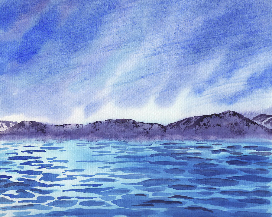 Blue Lagoon Iceland Watercolor  Painting by Irina Sztukowski