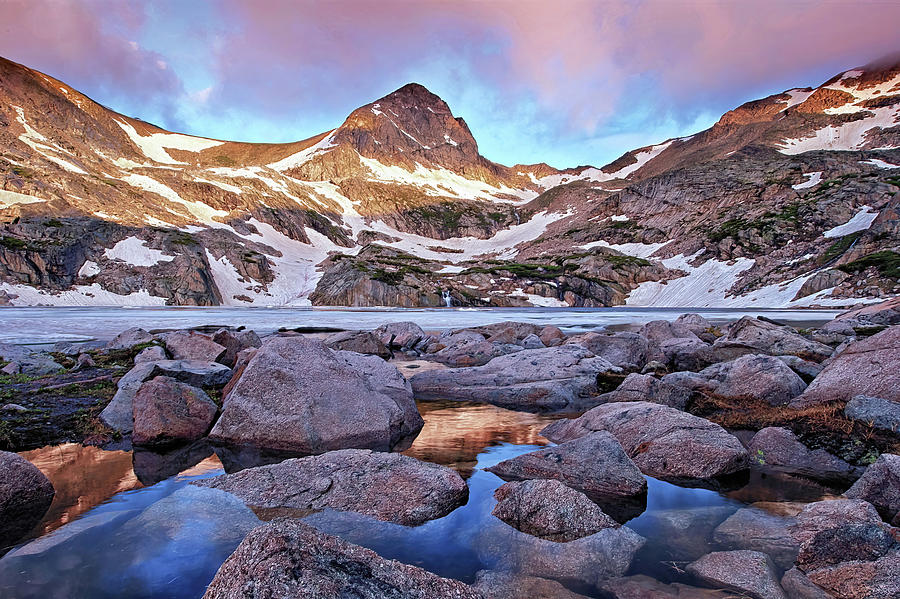 Mountain Photograph - Blue Lake Sunrise by Brian Kerls