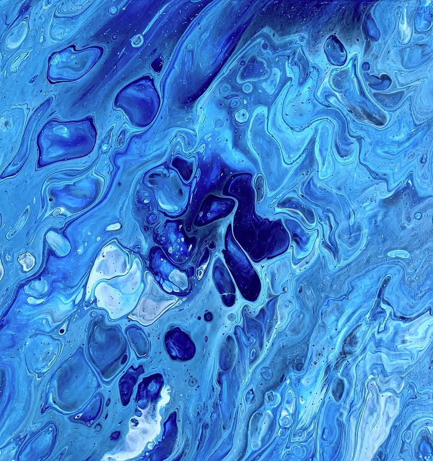 Blue Lava Painting by Laurie Stefano | Pixels