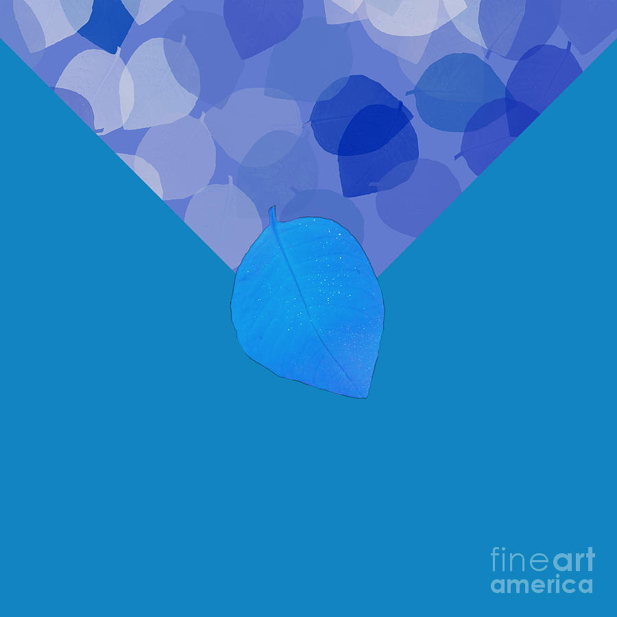 Blue Leaf Collage Design for Bags Digital Art by Delynn Addams
