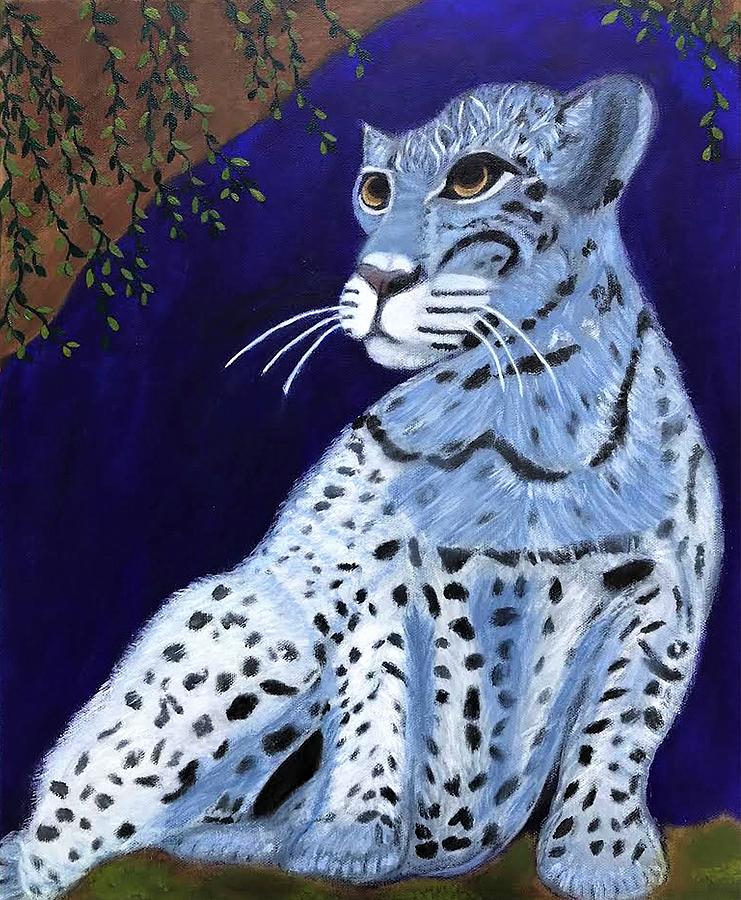 Jungle Painting - Blue Leopard by Sue Gurland