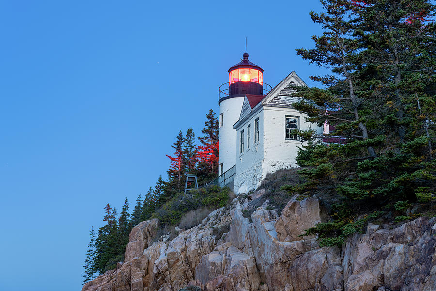 Blue Light At Bass Harbor Head Lighthouse Photograph By Liz Atterbury Fine Art America