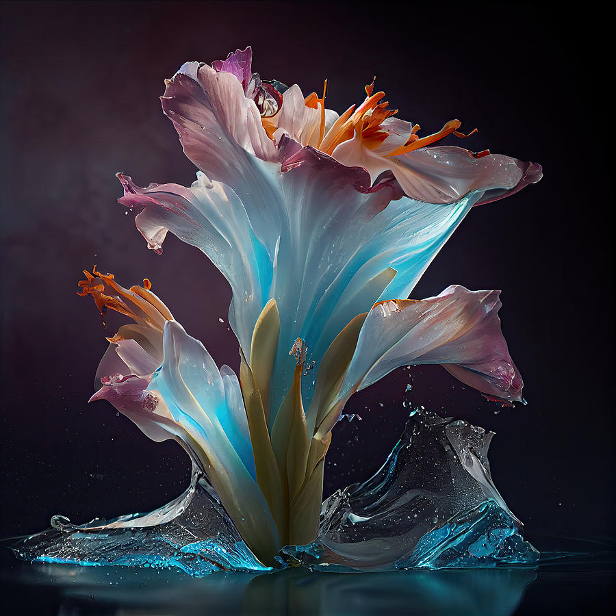 Blue Lily Digital Art by Zina Zinchik