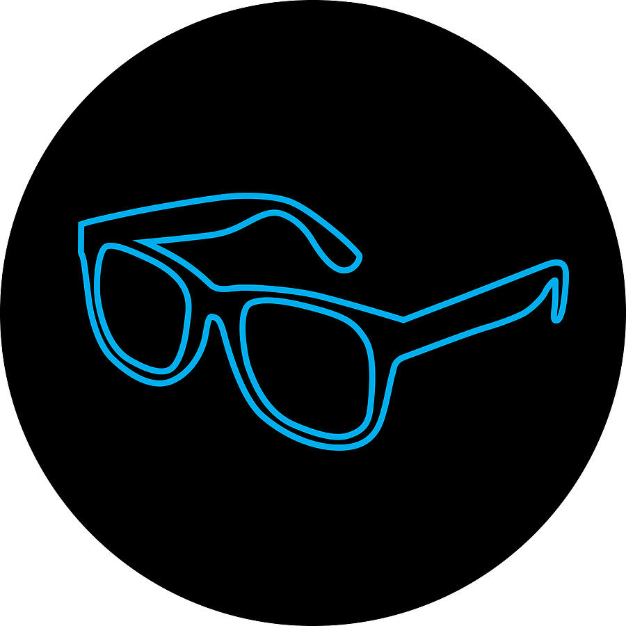 Blue Line Eyeglasses Icon Drawing by RobinOlimb