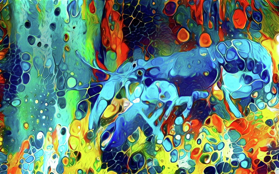 Blue Lobster - Creatures of the Deep Series Digital Art by Susan Maxwell Schmidt