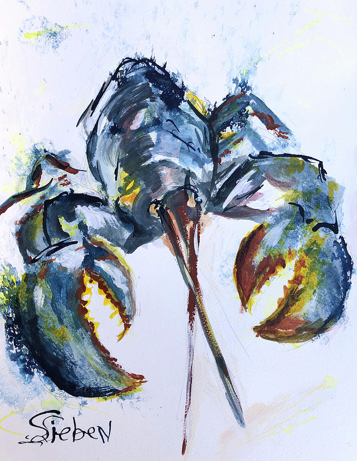 Blue Lobster Painting by Sharon Sieben