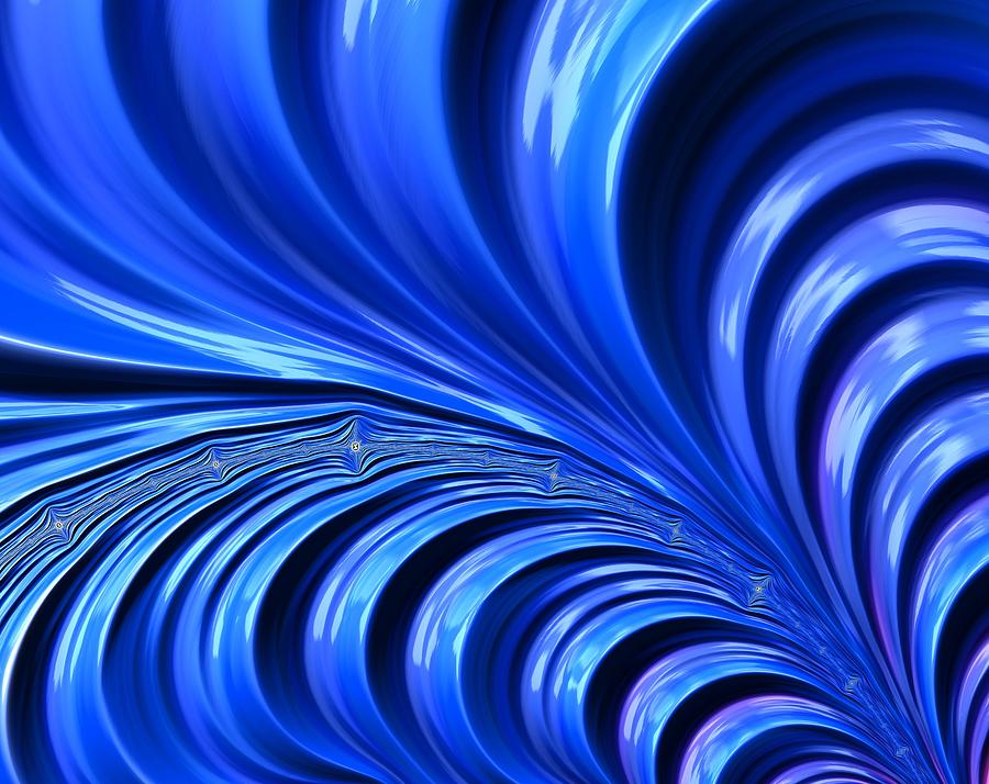 Blue Loops 3D Digital Art by Bonnie Bruno