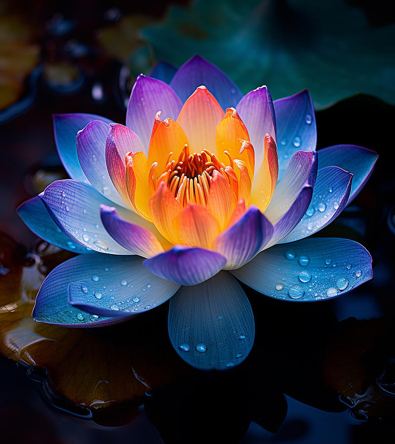 Blue Lotus Digital Art by The Lightmapper - Fine Art America