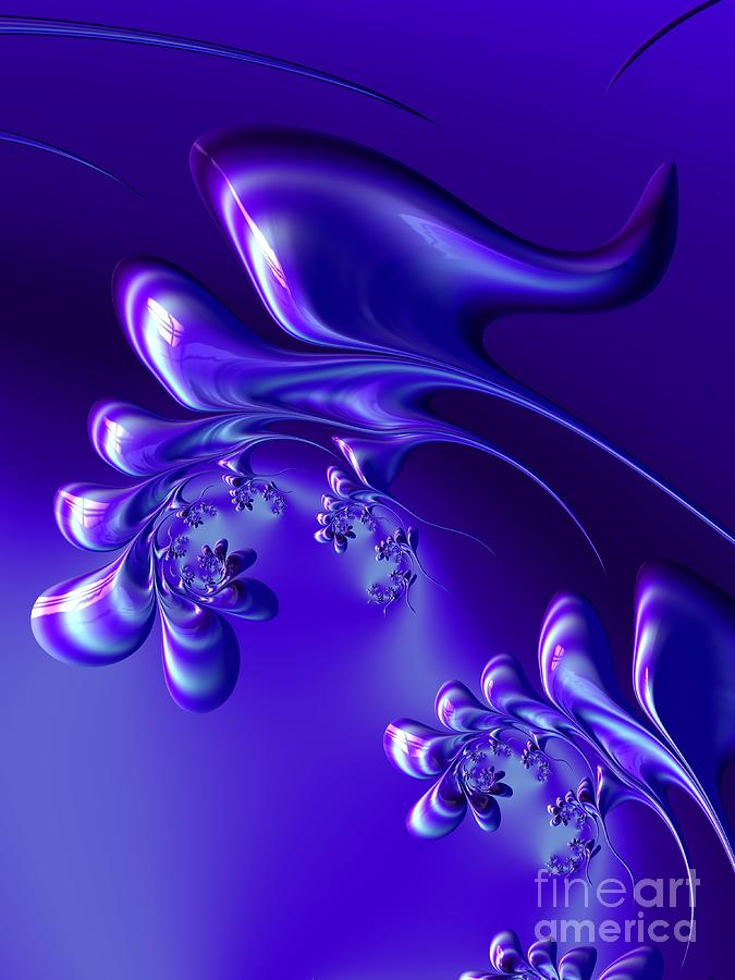 Flower Digital Art - Blue Lupine Flowers Fractal Abstract by Rose Santuci-Sofranko