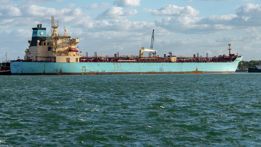 Blue Maersk Tanker at Port  Photograph by Bradford Martin