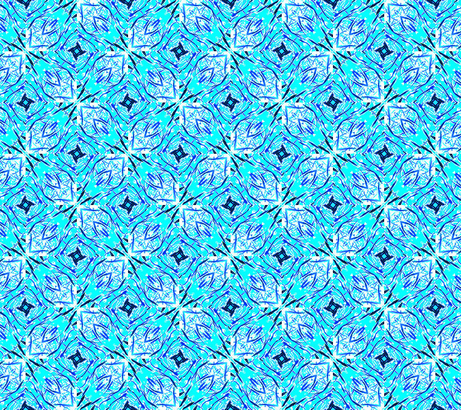 Blue Mandala Abstract Art Digital Art by Caterina Christakos