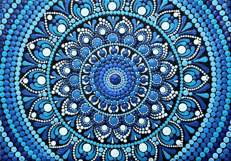 Blue Mandala Painting by Archana Gautam