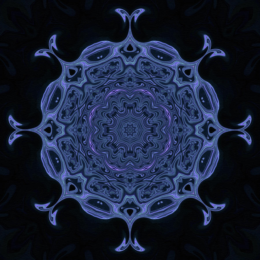 Blue Mandala Digital Art by Irene Moriarty