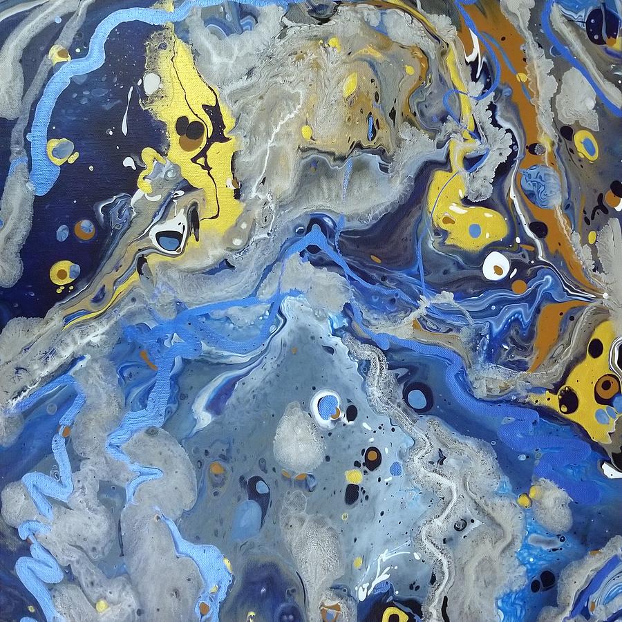 Blue Manic Painting by Velda Baglieri Blue Manic Painting by Velda Baglieri