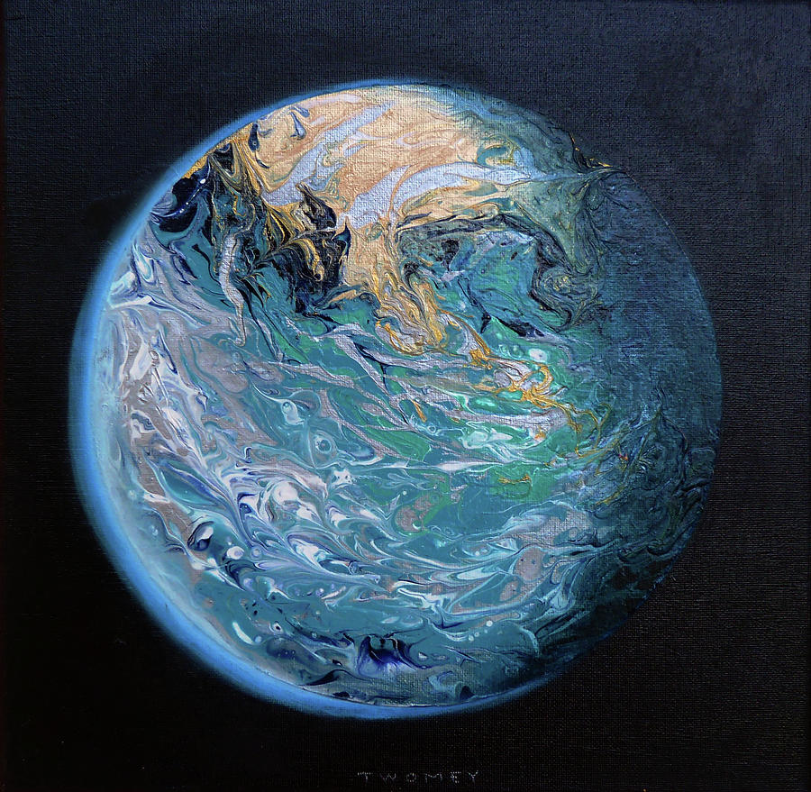 Blue Marble Earth No. 1 Painting by Catherine Twomey