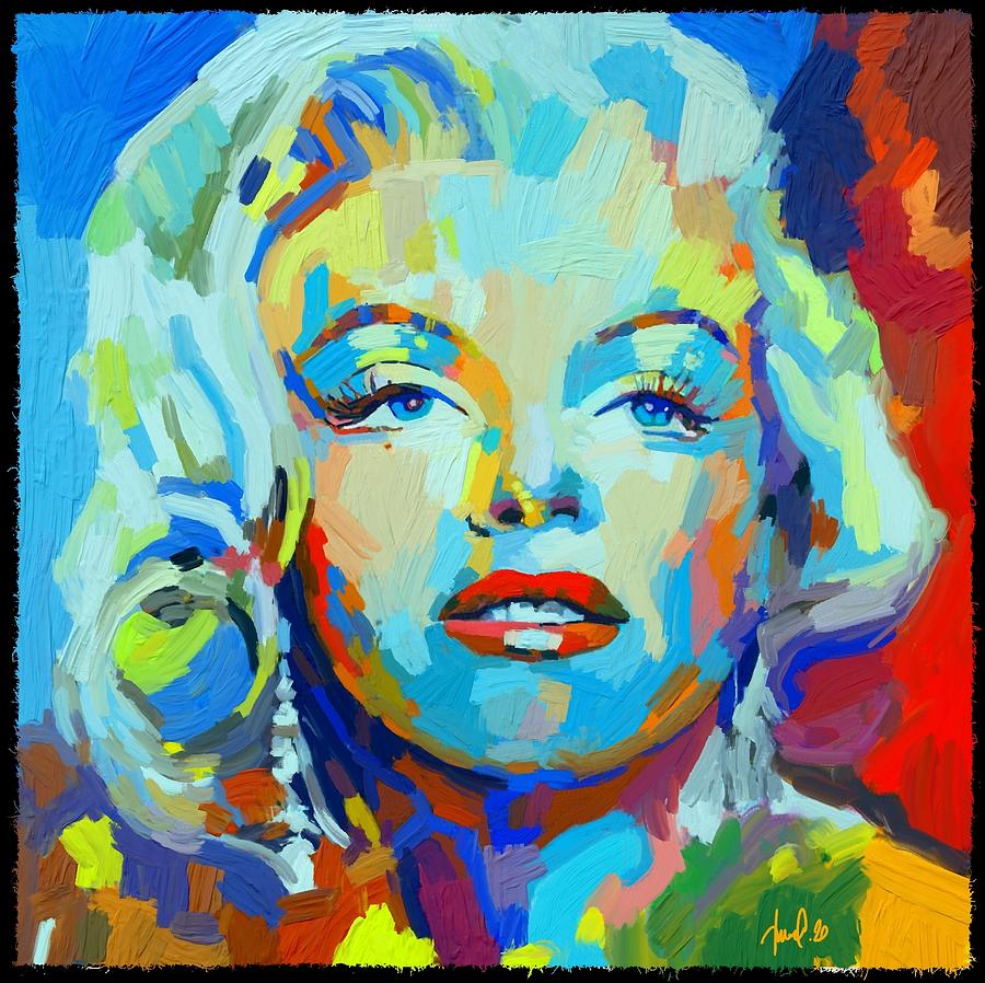 Blue Marilyn Painting by Tom Olsen | Fine Art America