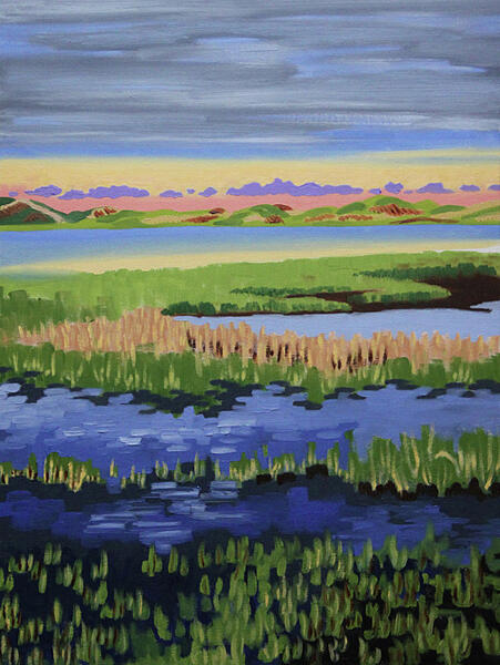 Blue Marsh Painting by Katherine N Crowley