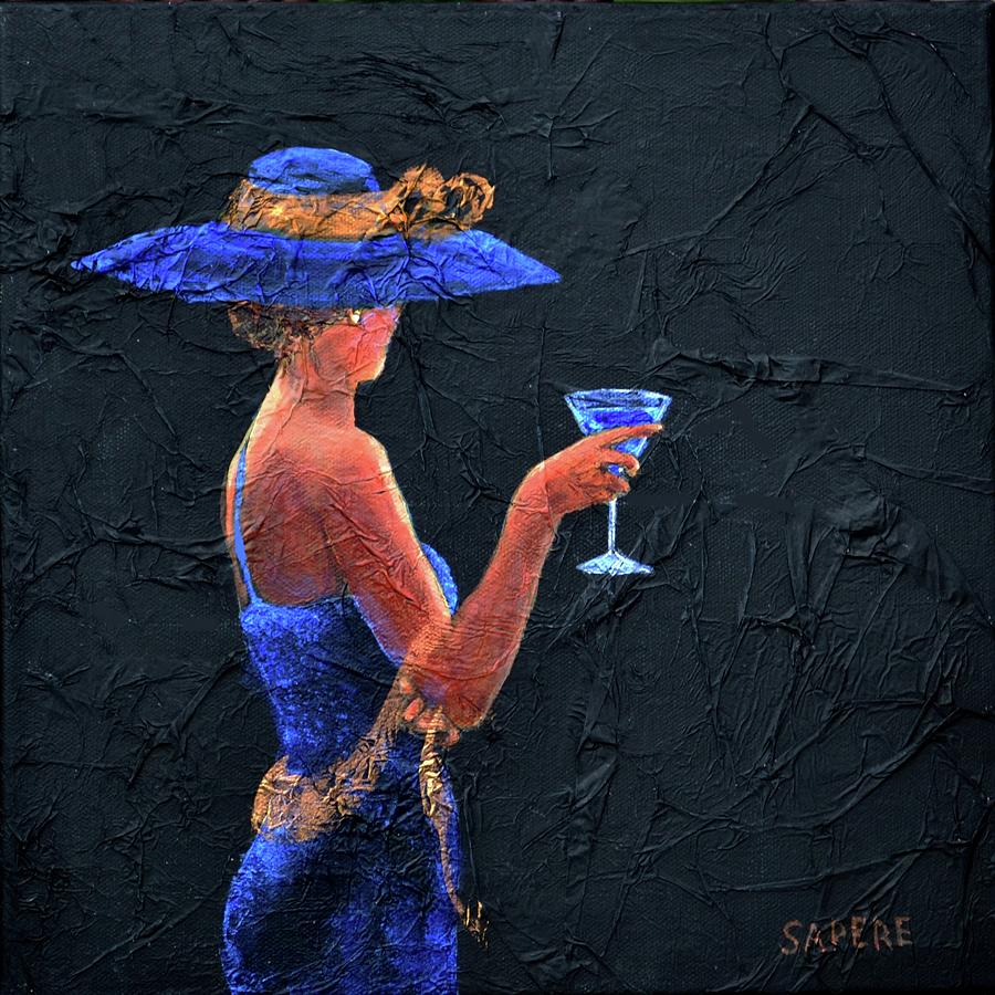 Blue Martini Painting by Lynee Sapere