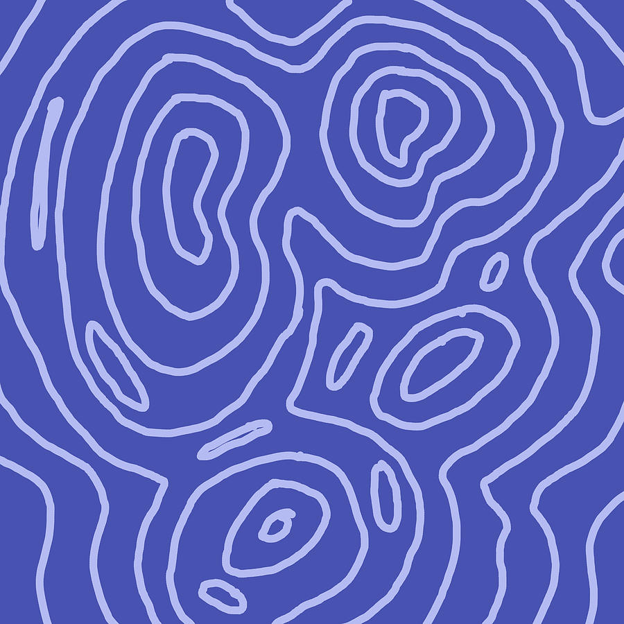 Blue Maze Drawing by Nancy Merkle