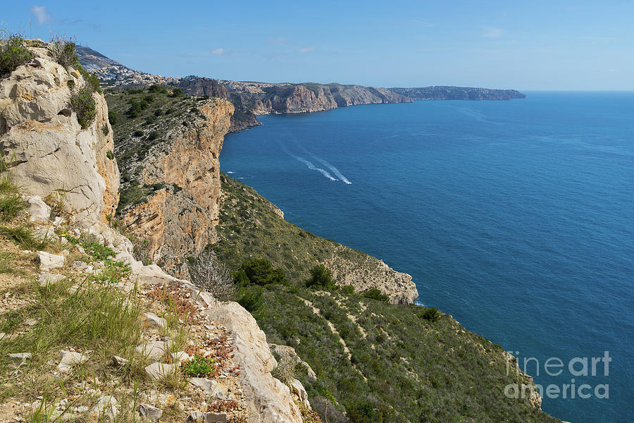 Blue Mediterranean Sea and limestone cliffs Photograph by Adriana Mueller