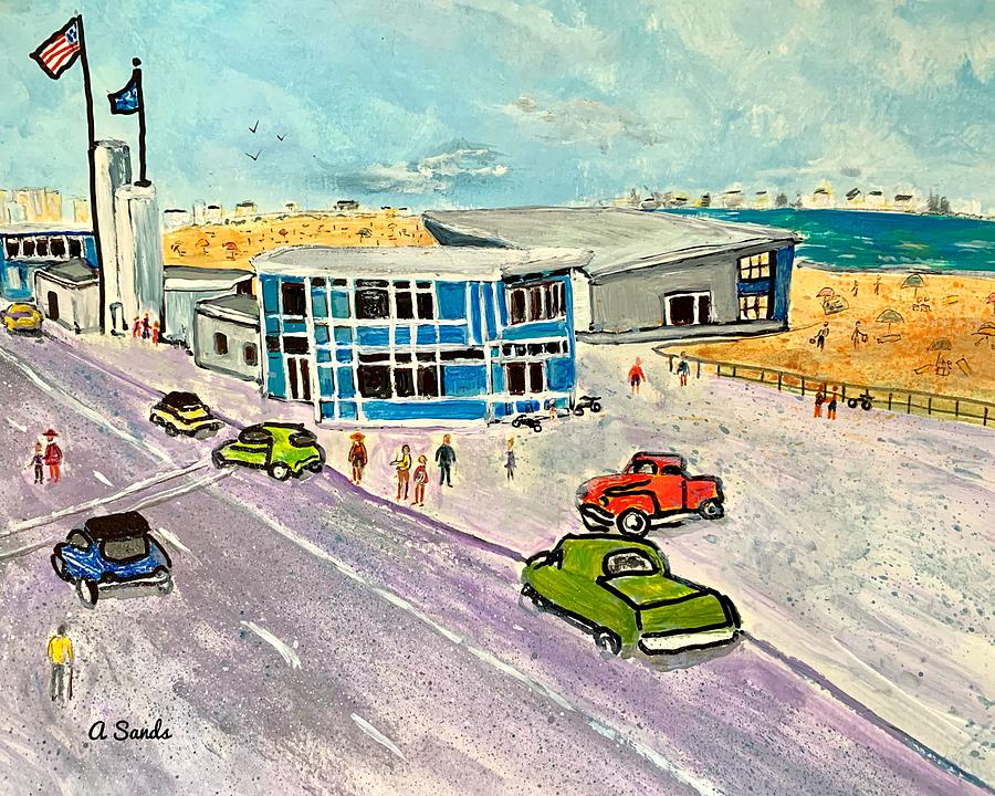 Blue Memories of Hampton Beach Painting by Anne Sands