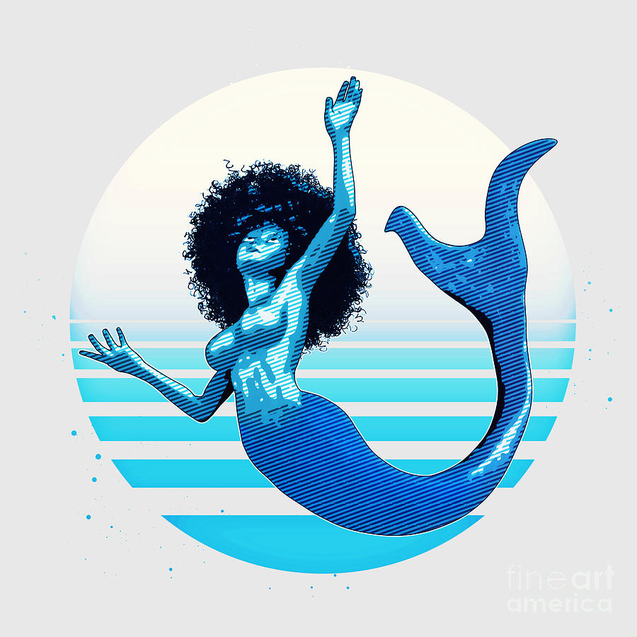 Blue Mermaid v.2 Digital Art by The Coco - Pixels