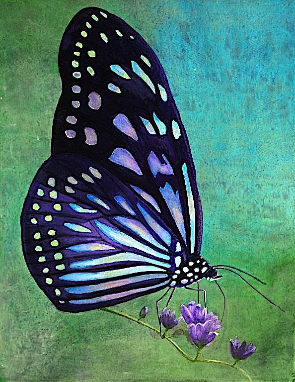 Blue Monarch Butterfly Painting - Copy Painting by Wendy Brown - Fine ...