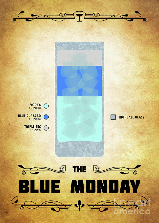 Blue Monday Cocktail - Classic Digital Art by Bo Kev
