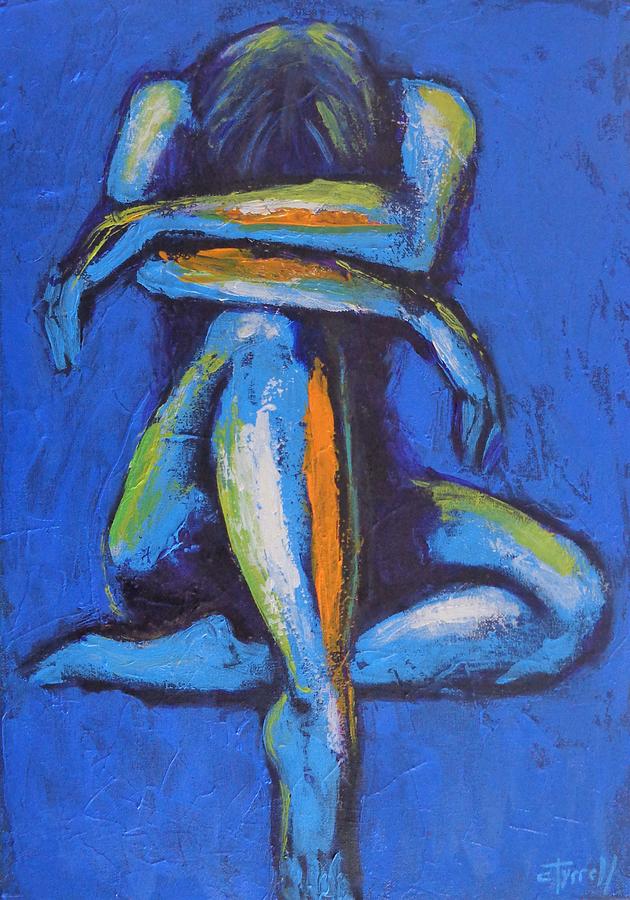 Blue Mood 2 - Female Nude Painting by Carmen Tyrrell