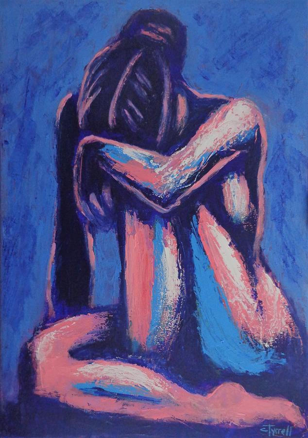 Blue Mood 5 - Female Nude Painting by Carmen Tyrrell