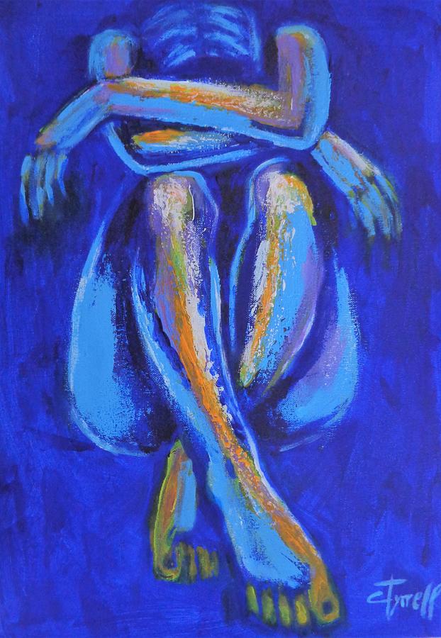 Blue Mood 6 - Female Nude Painting by Carmen Tyrrell