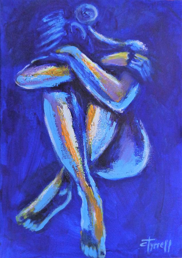 Blue Mood 8 - Female Nude Painting by Carmen Tyrrell