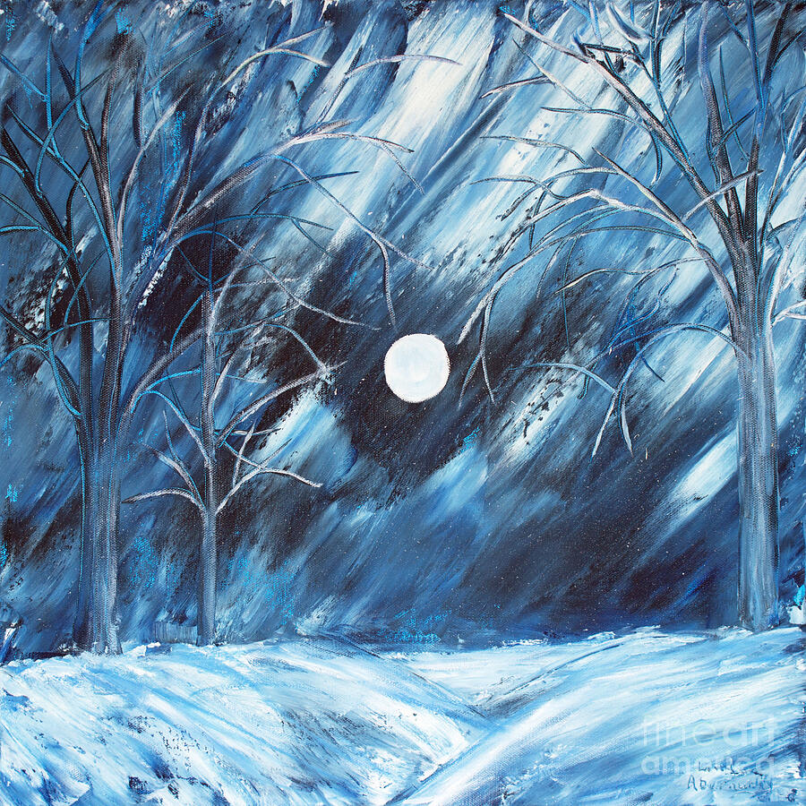 Blue Moon #2 Painting by Linda Abernathy - Fine Art America