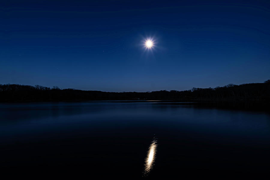 Blue Moon and Stars Photograph by Sven Brogren