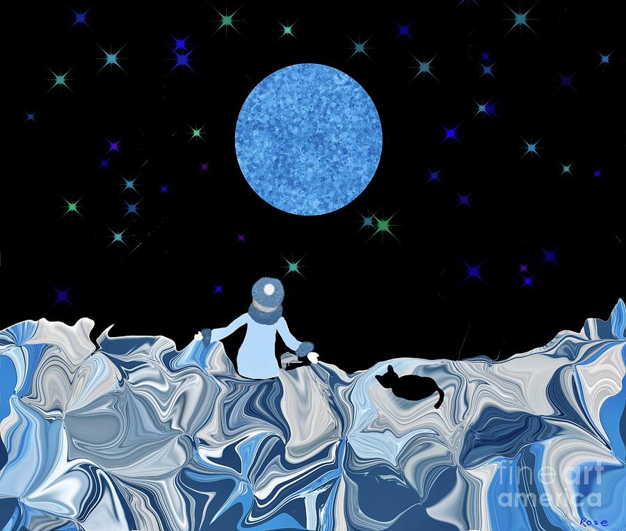 Blue moon  Digital Art by Elaine Hayward