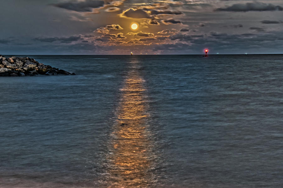 Blue Moon Over Chesapeake Bay Photograph by Jerry Gammon