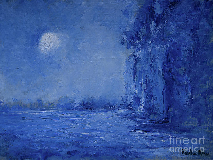 Blue Moon Painting by Radha Rao